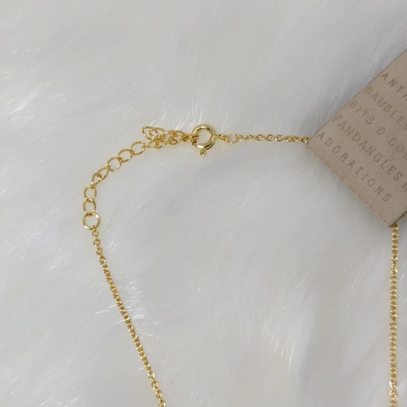 Anthropologies Gold Tone LETTER "M" Necklace - Picture 3 of 6
